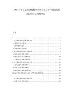 2025云計算基礎(chǔ)設(shè)施行業(yè)市場發(fā)展分析與發(fā)展趨勢及投資前景預(yù)測報告