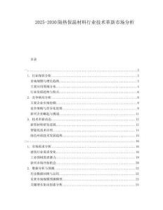 2025-2030隔熱保溫材料行業(yè)技術(shù)革新市場(chǎng)分析