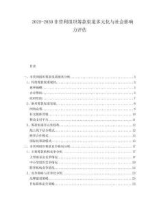 2025-2030非營利組織籌款渠道多元化與社會影響力評估