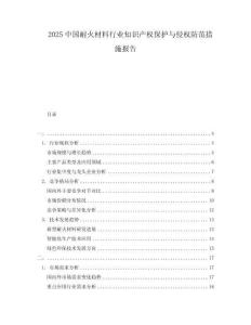 2025中國耐火材料行業(yè)知識產(chǎn)權保護與侵權防范措施報告