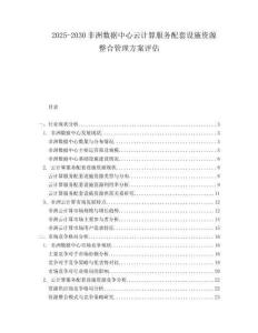 2025-2030非洲數(shù)據(jù)中心云計(jì)算服務(wù)配套設(shè)施資源整合管理方案評估
