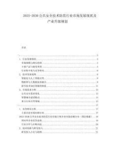 2025-2030公共安全技術(shù)防范行業(yè)市場(chǎng)發(fā)展現(xiàn)狀及產(chǎn)業(yè)升級(jí)規(guī)劃