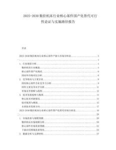 2025-2030數(shù)控機(jī)床行業(yè)核心部件國產(chǎn)化替代可行性論證與實(shí)施路徑報(bào)告