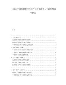 2025中國光刻膠材料國產(chǎn)化突破路徑與下游應(yīng)用需求報(bào)告