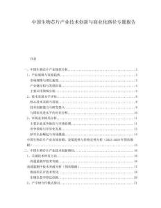 中國生物芯片產(chǎn)業(yè)技術(shù)創(chuàng)新與商業(yè)化路徑專題報告