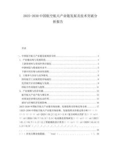 2025-2030中國航空航天產(chǎn)業(yè)鏈發(fā)展及技術(shù)突破分析報(bào)告