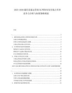 2025-2030通信設(shè)備運(yùn)營(yíng)商5G網(wǎng)絡(luò)布局市場(chǎng)占有率競(jìng)爭(zhēng)力分析與拓展策略規(guī)劃