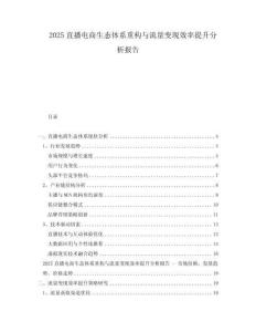 2025直播電商生態(tài)體系重構(gòu)與流量變現(xiàn)效率提升分析報告