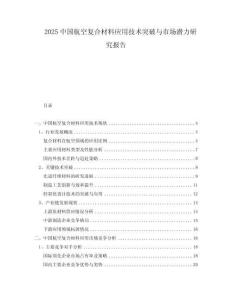 2025中國(guó)航空復(fù)合材料應(yīng)用技術(shù)突破與市場(chǎng)潛力研究報(bào)告