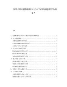 2025中國電接觸材料安全生產與事故預防管理體系報告