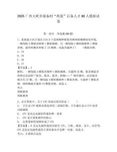 2025广西大岭乡储备村“两委”后备人才80人模拟试卷及参考答案详解1套