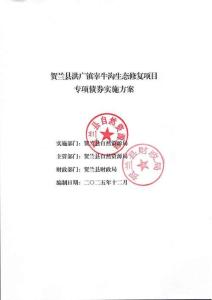 賀蘭縣洪廣鎮宰牛溝生態修復項目專項債實施方案