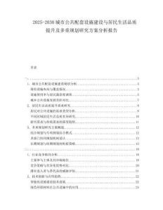 2025-2030城市公共配套設(shè)施建設(shè)與居民生活品質(zhì)提升及多重規(guī)劃研究方案分析報(bào)告