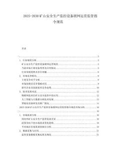 2025-2030礦山安全生產(chǎn)監(jiān)控設(shè)備聯(lián)網(wǎng)運(yùn)營(yíng)監(jiān)管指令規(guī)范