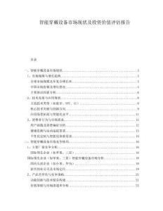 智能穿戴設(shè)備市場(chǎng)現(xiàn)狀及投資價(jià)值評(píng)估報(bào)告