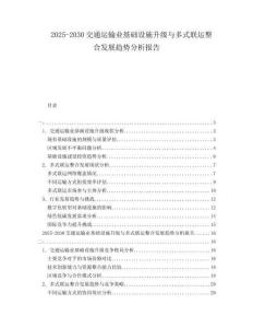 2025-2030交通運輸業(yè)基礎(chǔ)設(shè)施升級與多式聯(lián)運整合發(fā)展趨勢分析報告