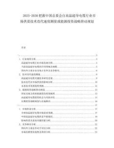 2025-2030把握中國總要會自高溫超導(dǎo)電纜行業(yè)市場供需技術(shù)迭代速度測量或能源投資戰(zhàn)略滑動規(guī)劃