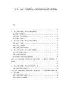 2025-2030北美網(wǎng)絡(luò)安全服務(wù)供應(yīng)商市場分析報告