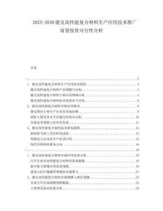 2025-2030捷克高性能復(fù)合材料生產(chǎn)應(yīng)用技術(shù)推廣前景投資可行性分析