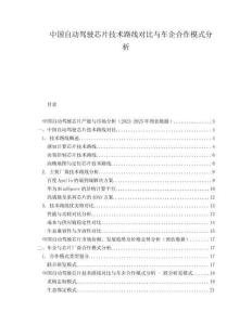 中國(guó)自動(dòng)駕駛芯片技術(shù)路線對(duì)比與車企合作模式分析