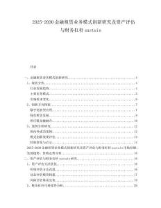 2025-2030金融租賃業(yè)務(wù)模式創(chuàng)新研究及資產(chǎn)評估與財(cái)務(wù)杠桿sustain