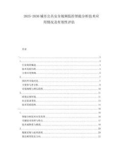 2025-2030城市公共安全視頻監(jiān)控智能分析技術(shù)應(yīng)用情況及有效性評估