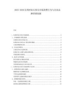 2025-2030比利時鉆石珠寶市場消費行為與企業(yè)品牌營銷創(chuàng)新