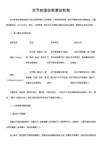 關(guān)節(jié)的滾動和滑動機(jī)制