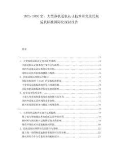 2025-2030空：大型客機適航認證技術(shù)研究及民航適航標準國際化探討報告