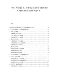 2025-2030寶石加工琢磨設(shè)備行業(yè)市場現(xiàn)狀供需分析及投資評估規(guī)劃分析研究報告