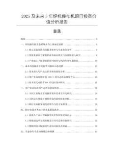 2025及未來(lái)5年焊機(jī)操作機(jī)項(xiàng)目投資價(jià)值分析報(bào)告