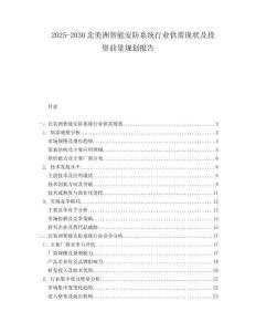 2025-2030北美洲智能安防系統(tǒng)行業(yè)供需現(xiàn)狀及投資前景規(guī)劃報(bào)告