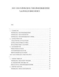 2025-2030布基納法索電子通訊基礎(chǔ)設(shè)施建設(shè)規(guī)劃與運營商競爭策略分析報告