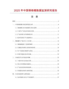 2025年中國鋼格柵數據監(jiān)測研究報告