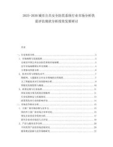 2025-2030城市公共安全防范系統(tǒng)行業(yè)市場(chǎng)分析供需評(píng)估現(xiàn)狀分析投資發(fā)展研討