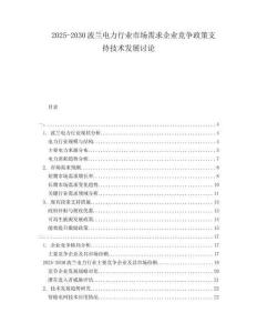 2025-2030波蘭電力行業(yè)市場需求企業(yè)競爭政策支持技術發(fā)展討論
