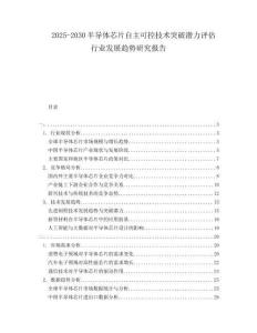 2025-2030半導(dǎo)體芯片自主可控技術(shù)突破潛力評(píng)估行業(yè)發(fā)展趨勢(shì)研究報(bào)告