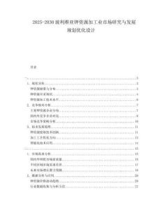 2025-2030玻利維亞鉀資源加工業(yè)市場研究與發(fā)展規(guī)劃優(yōu)化設(shè)計(jì)