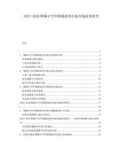 2025-2030聚砜中空纖維膜溶劑分離市場(chǎng)前景研究