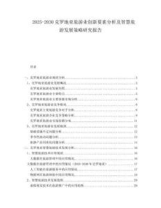 2025-2030克羅地亞旅游業(yè)創(chuàng)新要素分析及智慧旅游發(fā)展策略研究報告