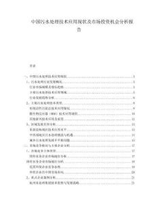 中國(guó)污水處理技術(shù)應(yīng)用現(xiàn)狀及市場(chǎng)投資機(jī)會(huì)分析報(bào)告