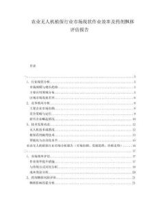 農(nóng)業(yè)無(wú)人機(jī)植保行業(yè)市場(chǎng)現(xiàn)狀作業(yè)效率及藥劑飄移評(píng)估報(bào)告