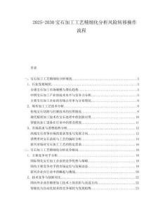 2025-2030寶石加工工藝精細(xì)化分析風(fēng)險轉(zhuǎn)移操作流程