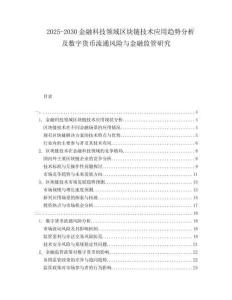 2025-2030金融科技領(lǐng)域區(qū)塊鏈技術(shù)應(yīng)用趨勢分析及數(shù)字貨幣流通風險與金融監(jiān)管研究