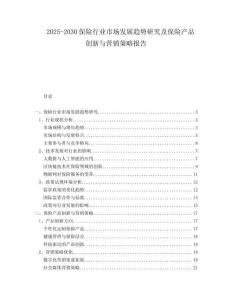 2025-2030保險(xiǎn)行業(yè)市場(chǎng)發(fā)展趨勢(shì)研究及保險(xiǎn)產(chǎn)品創(chuàng)新與營(yíng)銷策略報(bào)告