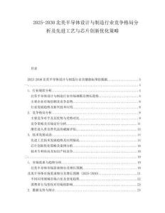 2025-2030北美半導(dǎo)體設(shè)計(jì)與制造行業(yè)競爭格局分析及先進(jìn)工藝與芯片創(chuàng)新優(yōu)化策略