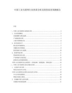 中國(guó)工業(yè)互聯(lián)網(wǎng)行業(yè)供需分析及投資前景預(yù)測(cè)報(bào)告
