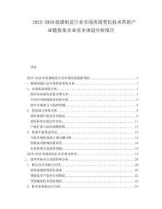 2025-2030玻璃制造行業(yè)市場供需變化技術(shù)革新產(chǎn)業(yè)鏈優(yōu)化企業(yè)競爭規(guī)劃分析報告