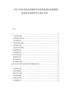 2025-2030利用宏觀調(diào)控經(jīng)濟重要機遇全面把握創(chuàng)造優(yōu)勢必須檢查符合條件方案