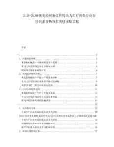 2025-2030奧美拉唑腸溶片胃動(dòng)力治療藥物行業(yè)市場(chǎng)供求分析現(xiàn)狀調(diào)研規(guī)劃文獻(xiàn)